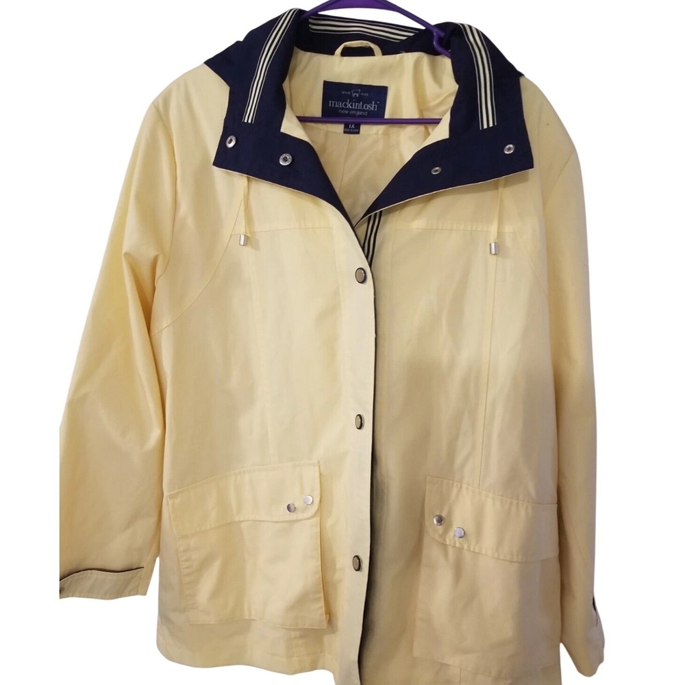 Mackintosh New England Yellow‎ Rain Jacket Women's 3X Hooded Coat SALE
